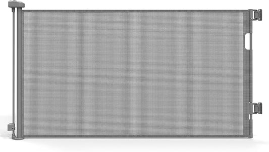 Retractable Dog Gate for Doorways, Indoor/Outdoor Safety Mesh Baby Gates for Stairs, 33" Tall Expands Up To 60" Width, Space-Saving&One Handed Operation Puertas Para Bebes for Hallways, Decks, Porches