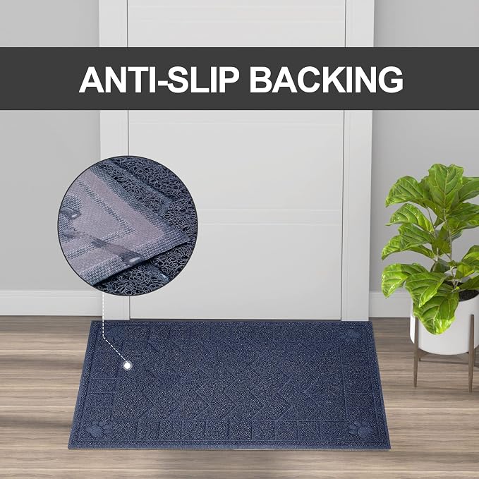 Cat Litter Mat, Litter Trapping Mat Soft on Kitty Paws, 35" x 26" Litter Box Mat for Cleaner Floors, Waterproof, Easy Clean, Durable Large Size Cat Litter Pad for Kitten