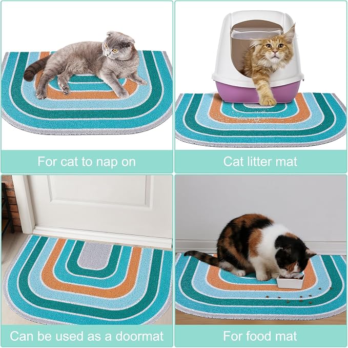Unicorn Catcher 40"x30" Cat Litter Mat, Non-Slip Trapping Mat for Cats | PVC Mesh Litter Trapping Mat With A Non-Slip Backing Designed To Keep Floors Clean For Indoor Cats