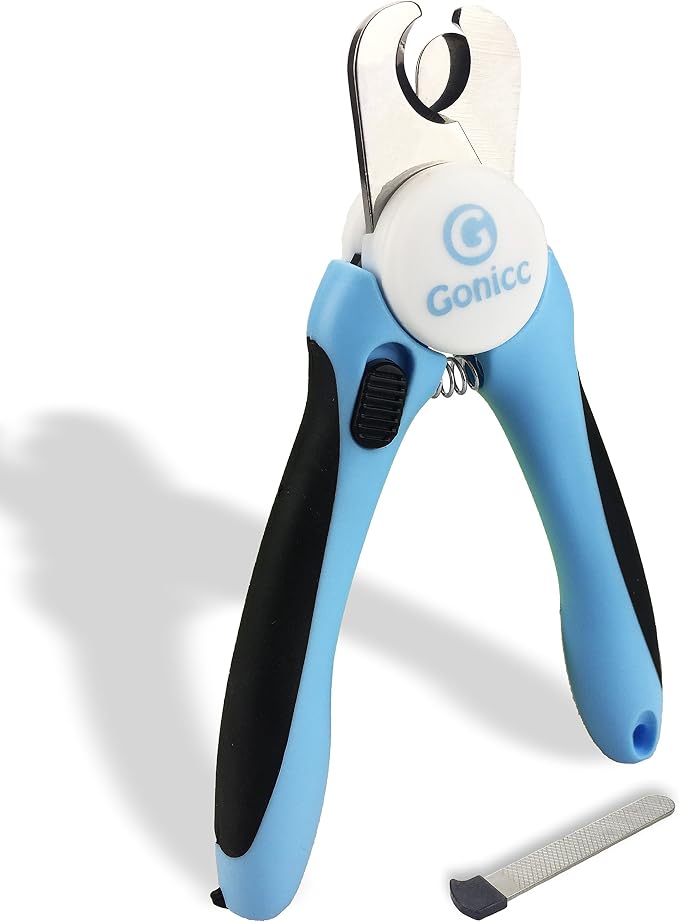 gonicc Dog & Cat Pets Nail Clippers and Trimmers - with Safety Guard to Avoid Overcutting, Free Nail File, Razor Sharp Blade - Professional Grooming Tool for Pets (for Medium to Small Dogs)