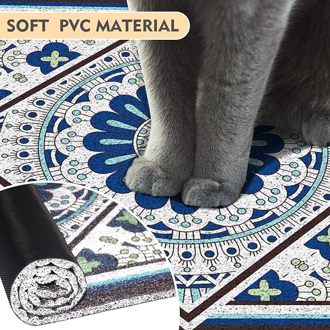 Jumbo Cat Litter Mat Catcher 35"x24" | Ultra-Absorbent Litter Box Rug with PVC Mesh | Non-Slip Cat Rug for litter box, Washable Kitty Litter Mat For Indoor,Garden