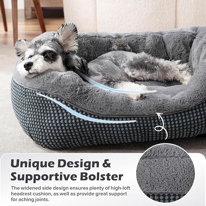INVENHO Large Dog Beds Large Sized Dog, Washable Orthopedic Warming Soft Sleeping Durable with Anti-Slip Bottom