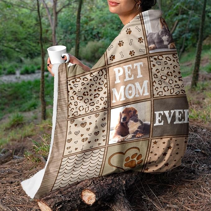 Pamaheart Custom Dog Face Blankets, Personalized Pet Photo Blanket, Fleece Dog Blankets, Customized Photo Throws, Dogs Dad Gifts, Pet Lover Gifts, Memorial Gift /28