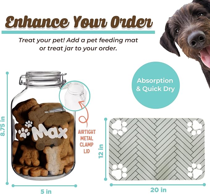 My Personal Memories Custom Personalized Stainless Steel Dog or Cat Bowl for Water and Food - Engraved Pet Bowl with Non Slip Bottom (Medium - 32 Ounces, Teal Blue)
