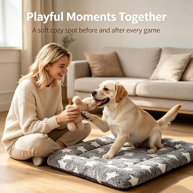 Dog Bed Mat - Comfortable Kennel Pad, Multi-Purpose Crate Bed & Mat for Dogs & Cats – Soft Crate Pad for Dog & Cat (Gray, M(30"x20"x1.5"))