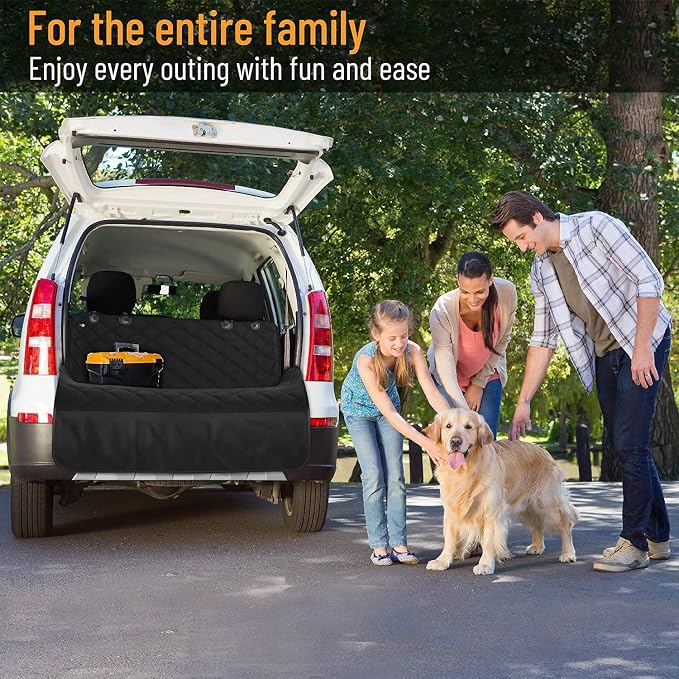 Active Pets Cargo Liner for Dogs, Durable Non Slip Vehicle Seat Cover, Protects Against Dirt & Fur, Pet Cargo Liner for SUV & Trucks, Large Size Trunk Cover for Dogs Universal Fit - Black