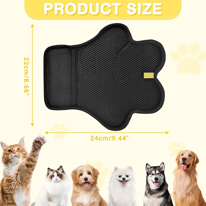 Pet Hair Removal Glove for Cats and Dogs,Upgrade Reusable Electrostatic Magic Brush Pet Hair Removal Grooming Gloves Tool for Furniture, Bed Sheets,Couch,Clothes,Carpet,Car Seat (2)