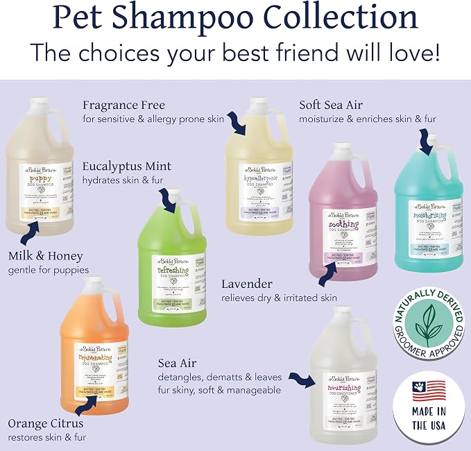 Bobbi Panter Hypoallergenic Dog Shampoo Honey, Aloe Vera, Chamomile & Rosemary – Dye & Fragrance Free Natural Formula for Sensitive & Allergy Skin, Tear-Free, 30:1 Concentrate, 1 Gallon (Case of 4)
