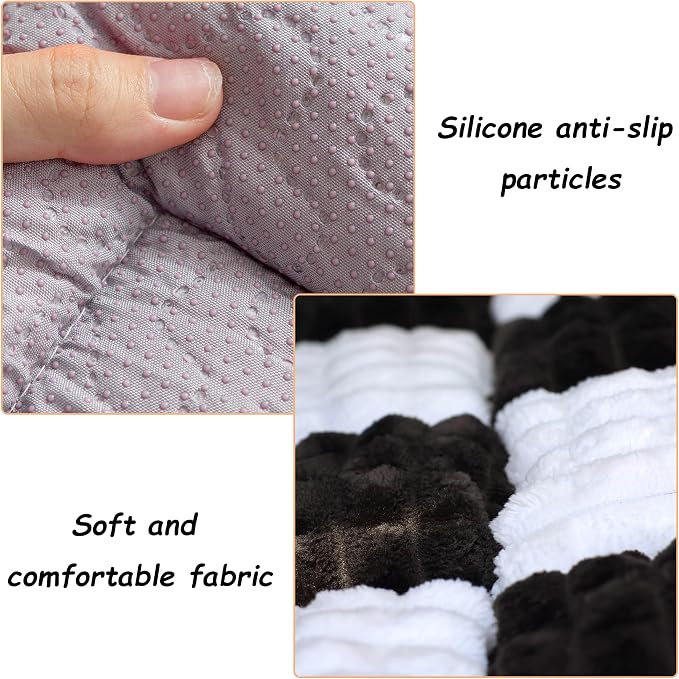 Dog Bed for Car, Backseat Pet Bed Mat, Dog Seat Cover for Car Back Seat, Non-Slip Travel Pet Mat, Fit for Backseat Extenders and Seat Covers (Black&White, 24.8x54inch)