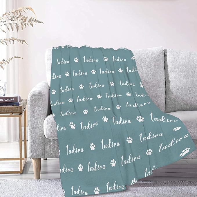 Custom Dog Blankets with Pictures, Personalized Name Blanket for Pets, Customized Pet Photo Throw,The Lightweight Blanket All-Season 40"x30"for Pet