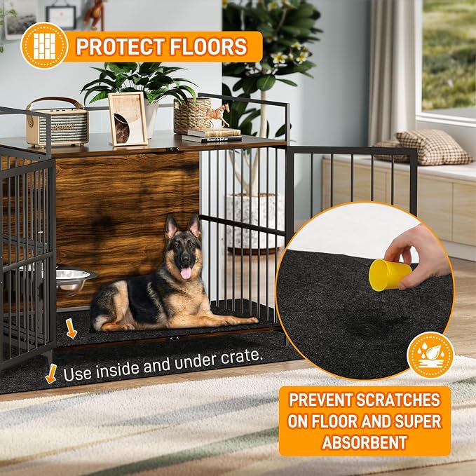 MODIGT Dog Crate Pad Liner for Kennel Training 59"×48" Under Pet Cage Mat | Absorbs,Waterproof,Non-Slip,Washable Puppy Pee Pad for Protect Floors