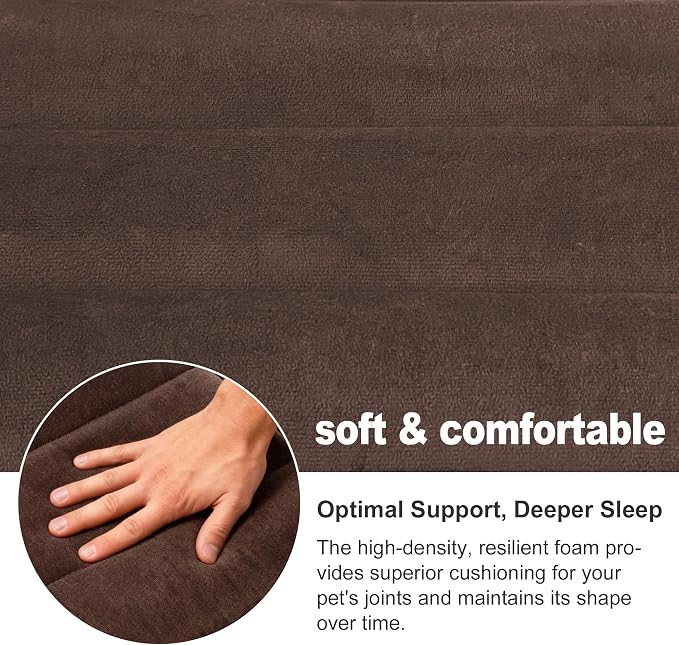 pobopobo Dog Crate Pad, Ultra Soft & Anti-Slip Kennel Mat, Secure Fit for Metal Crates & Dog Cages, Washable Cozy Bed for Small Medium Large Dogs (Dark Brown, M(28"*16"*1.5"))