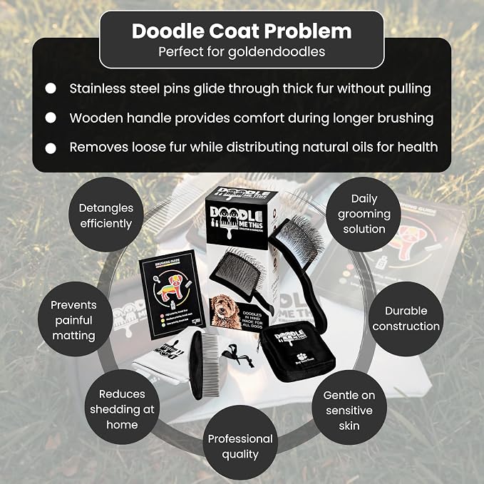 Slicker Dog Brush - Detangle - Large, Black