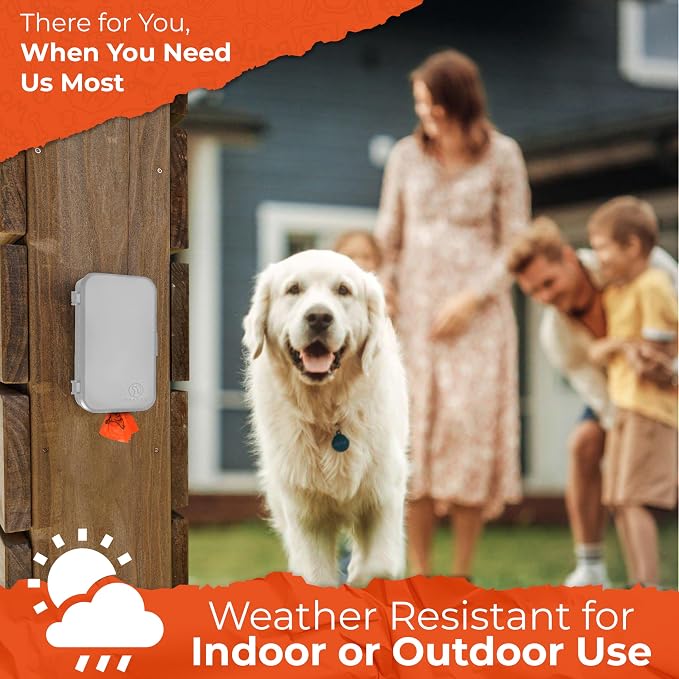 PEXTER Dog Poop Bag Dispenser - Outdoor or Indoor Pet Waste Bag Dispenser Station - Stick-On or Screw-On Wall Mount - Poop Bags Storage Outdoor Container - Includes 4 Doggie Bag Rolls (Gray)