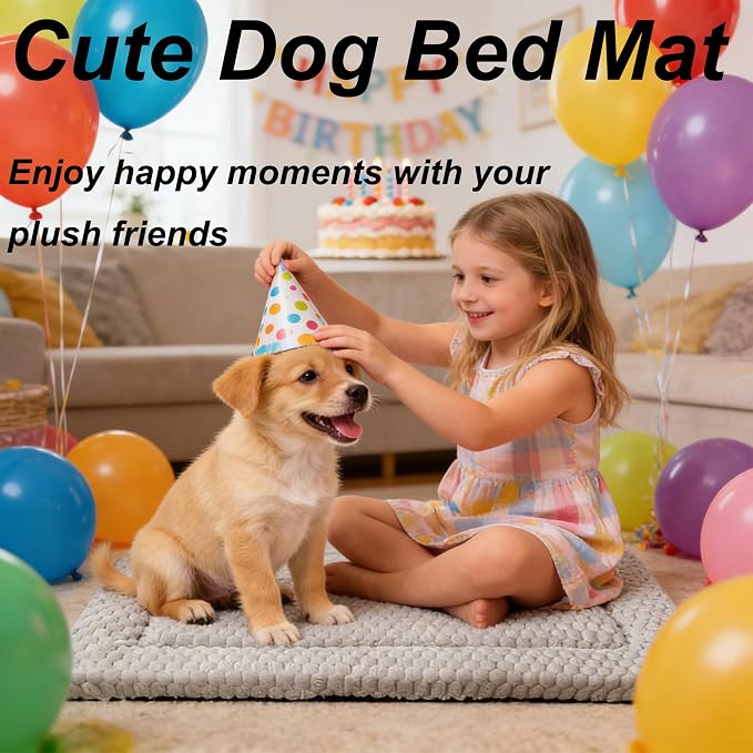 Dog Bed Mat - Durable & Cute Crate Dog Beds for Small Dogs & Cats, Comfortable Kennel Pad for Home, Crate & Travel
