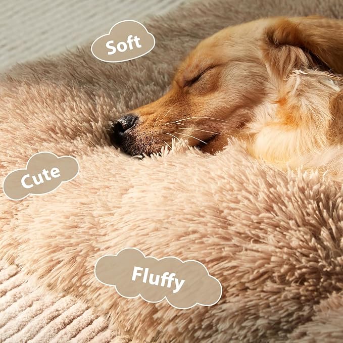 BFPETHOME Dog Bed for Large Dogs, Plush Kennel Pad for Sleeping &Ease Anxiety, Washable Mats with Anti-Slip Bottom - 53 x 36 inch