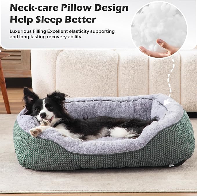 INVENHO Large Dog Beds Large Sized Dog, Washable Orthopedic Warming Soft Sleeping Durable with Anti-Slip Bottom