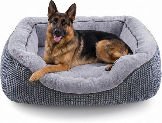 INVENHO XL Dog Beds Large Sized Dog, Washable Orthopedic Warming Soft Sleeping Durable with Anti-Slip Bottom