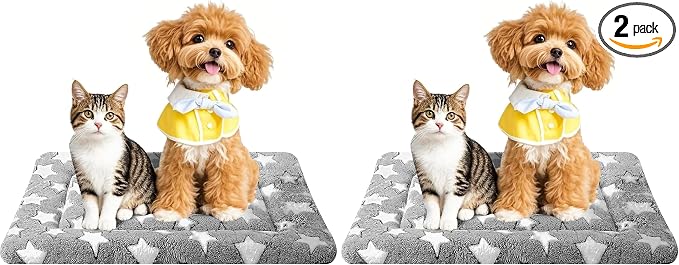 Dog Bed Mat – Soft & Comfortable Dog Kennel Pad for Crate – Durable Crate Bed & Mat for Dogs & Cats – Ideal for Crate, Kennel, and Home Use (Pack of 2)