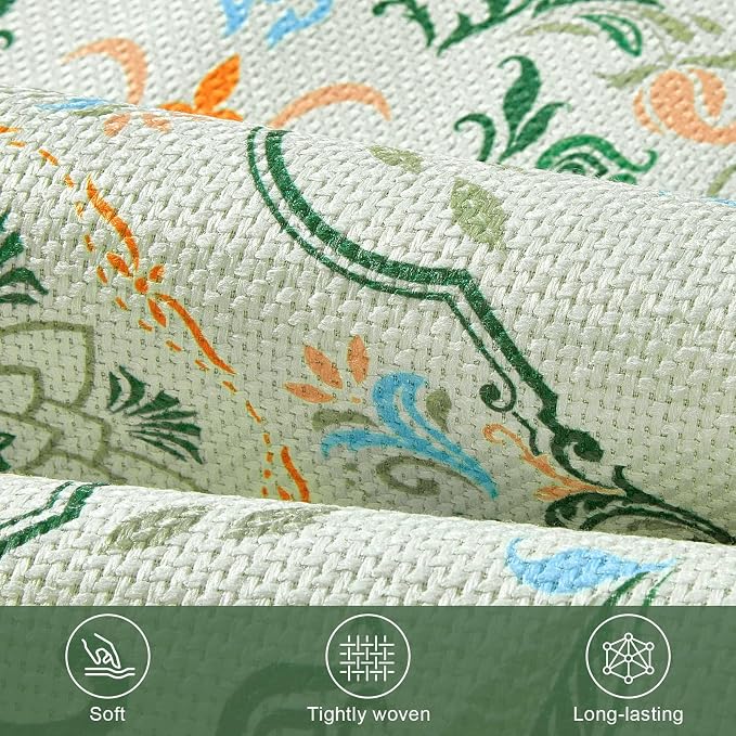 Bienbee Cat Litter Mat, 33" x 22" Litters Box Mat Machine Washable Less Waste Waterproof Litter Mats, Non-Slip Cat Litters Trapping Mats Easy to Clean Bean-Green L
