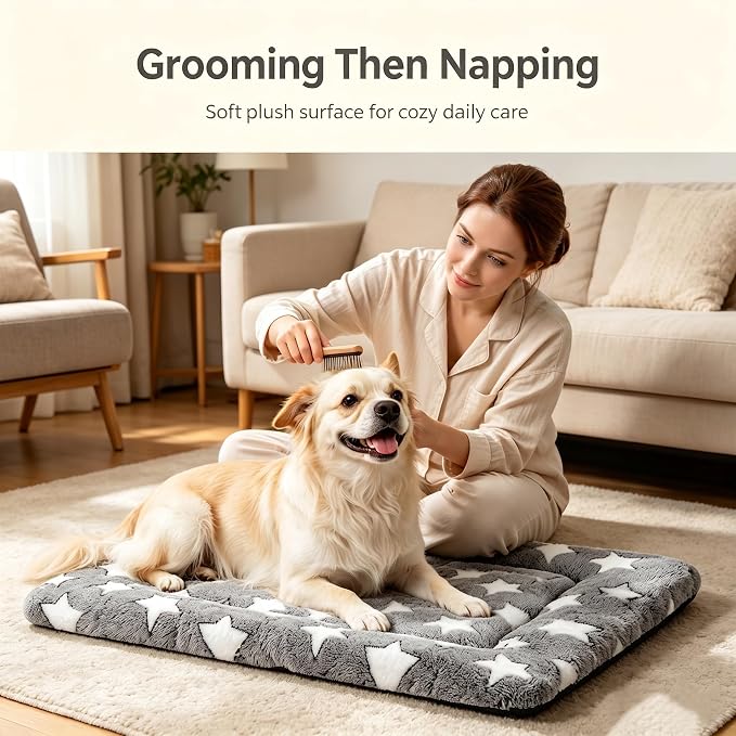 Dog Bed Mat - Comfortable Kennel Pad, Multi-Purpose Crate Bed & Mat for Dogs & Cats – Soft Crate Pad for Dog & Cat (Gray, M(30"x20"x1.5"))