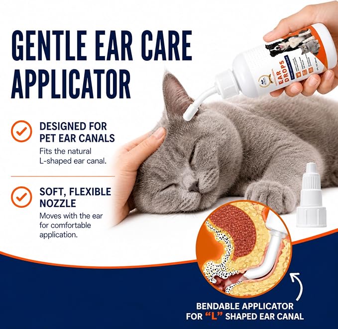 Dog Ear Cleaner Drops & Ear Wipes Kit – Advanced Pet Ear Cleaning Solution with Hypochlorous Acid, Helps Relieve Itchy Ears, Removes Wax & Odor, Gentle for Dogs & Cats