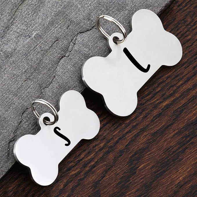 Ultra Joys Personalized Dog Tags for Pets - Durable Stainless Steel Customizable Dog Cat ID Tags - Dog Tags for Safety Optional Engraved on Both Sides - Custom Your Own