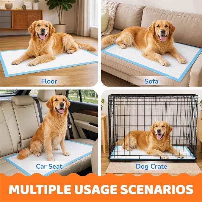 Dog Pee Pad, Puppy Potty Training Pet Pads Dog Pads Extra Large Disposable Super Absorbent & Leak-Free Pee Pads 28"x34"