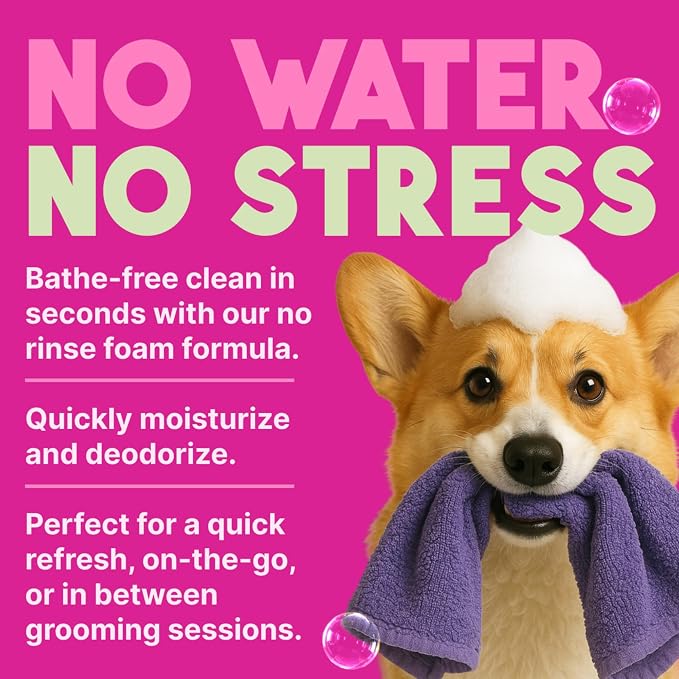 TropiClean No Rinse Waterless Dog Shampoo, Berry & Coconut Scent, 7.4oz