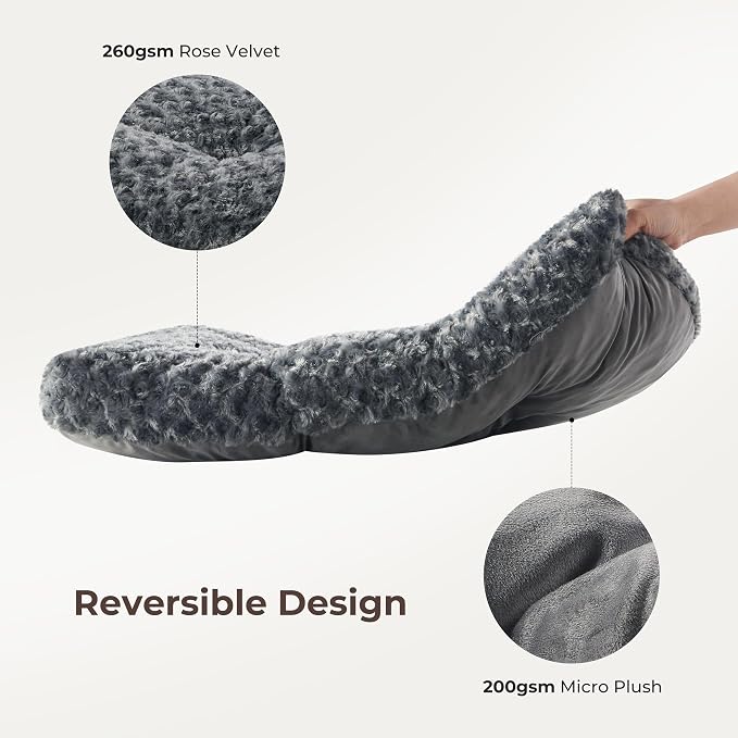 Double-Sided Dog Beds Medium Sized Dog, Washable Dog Crate Beds, Thick Supportive Pet Sleeping Mat, Reversible Dogs Pillow Weight Up to 50lbs, 35x22, Dark Grey