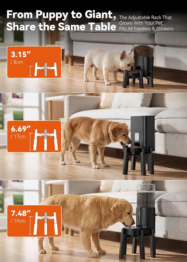 Dog Water Dispenser Stand Extra Large Holder [Stand Only] | Suitable for Pet Automatic Feeders, Size and Height Adjustable, Elevated Stand for Pet Feerders of Large Dogs