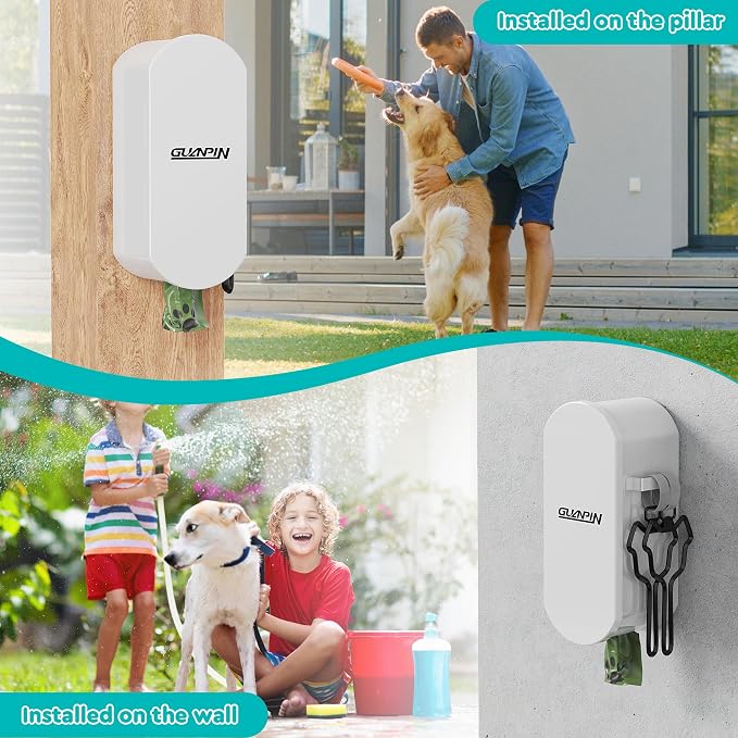 Dog Poop Bag Dispenser Wall Mount with 2Pcs Holders, Magnetic Door Closure,Metal,Corrosion-resistant,High Capacity,Suitable for Indoor, Outdoor, Parks, Beaches, Courtyards, Excluding bag rolls