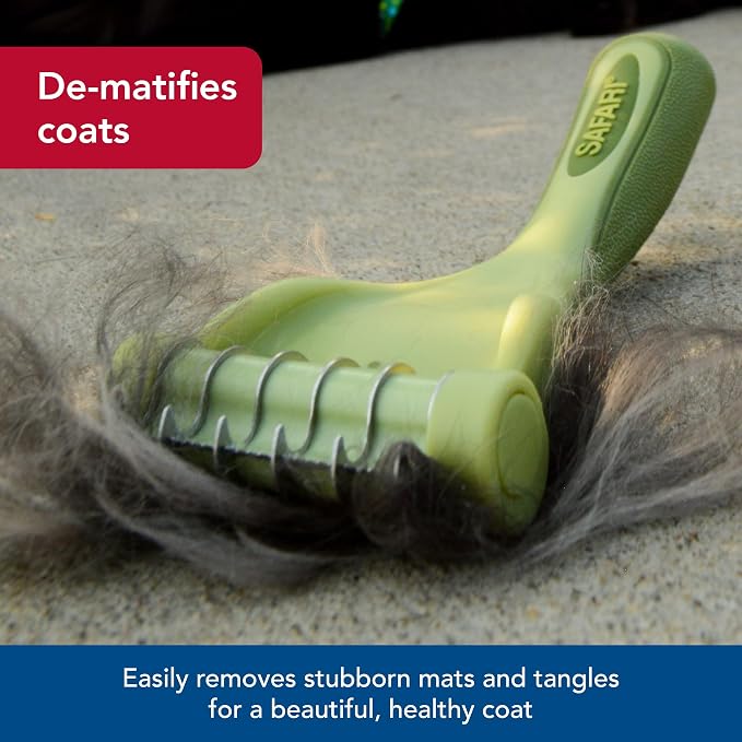 Coastal Pet Safari Shed Magic De-Shedding Tool - Long Hair Grooming Brush With Metal Comb for Cats
