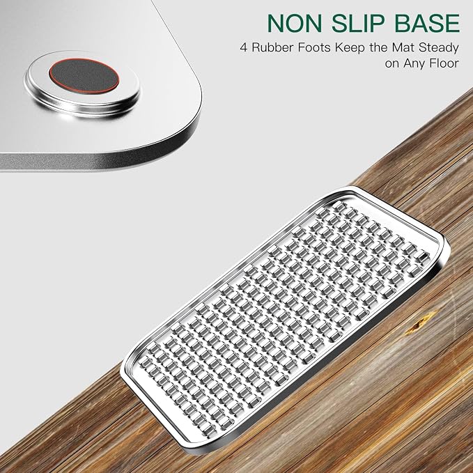1Pack Stainless Steel Large Lick Mat for Dogs & Cats, Chew-Proof Slow Feeder, Anxiety Reducer, Whisker-Friendly for Cats, Non-Slip Heavy Duty Base, Raw Feeding Pad, Dishwasher Safe