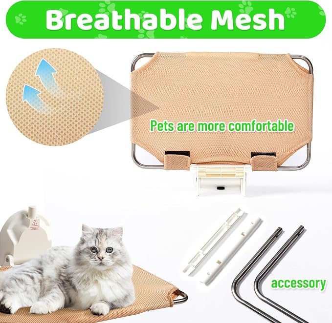 Foldable Cat Window Perch for RV, Heavy Duty Mesh Hammock for Indoor | Space-Saving Foldable Design, Heavy-Duty Suction & Support,Breathable All-Season Mesh