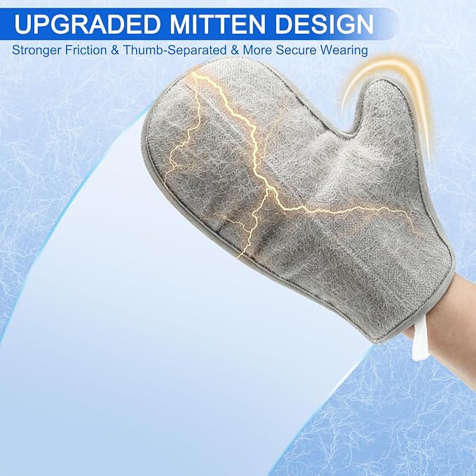 Pet Hair Removal Glove for Dogs & Cats, Washable Reusable Electrostatic Magic Brush Pet Hair Remover Glove, Upgraded Fur Removal Tool Grooming for Carpet Couch Sofa Clothing Car Seat, M