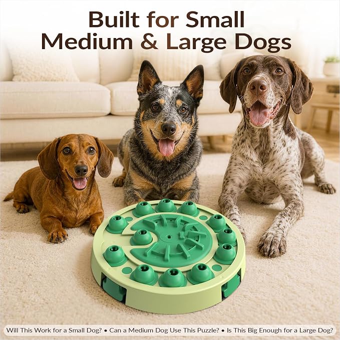 KADTC Dog Puzzle Toy, Large Size, 3 Levels of Step-by-Step Challenge, 4 Ways to Play Beginner to Advanced Slow Feeder & Mental Stimulation for Smart Dogs Enrichment Toys