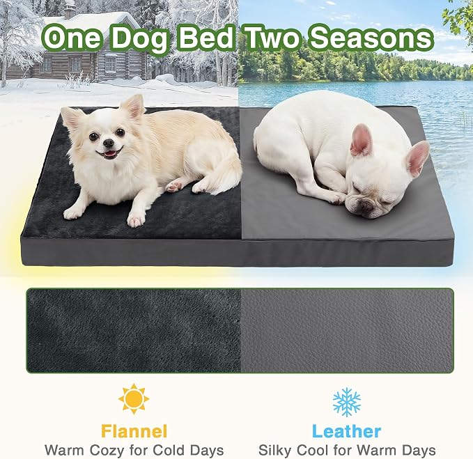 Vonabem Waterproof Small Dog Bed Crate Pad, 24 inch, Outdoor Washable Orthopedic, Anti-Slip Bottom Puppy Cat Bed Kennel Pad 23 * 17 inch, Dark Gray