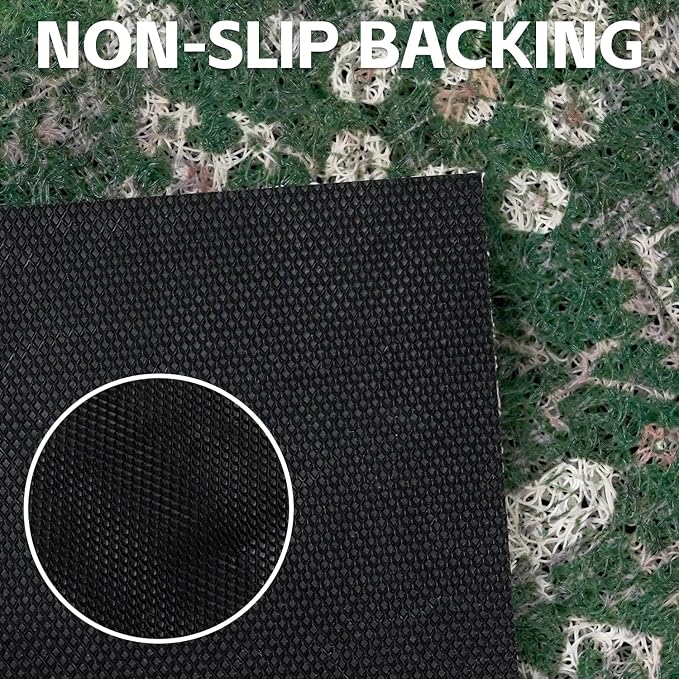 Cat Litter Mat Litter Trapping Mat, 24"x15" Waterproof Urine Proof Litter Box Mat Catcher Mat Non-Slip Washable for Kitty Kitten, Green