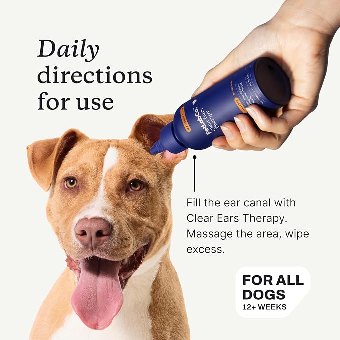 PetLab Co. Clear Ears Therapy Ear Cleaner, 4 fl oz, 2-Pack | Ear wash designed for gentle daily use to support wax, yeast, dirt buildup, and odor management for calmer, healthier ears