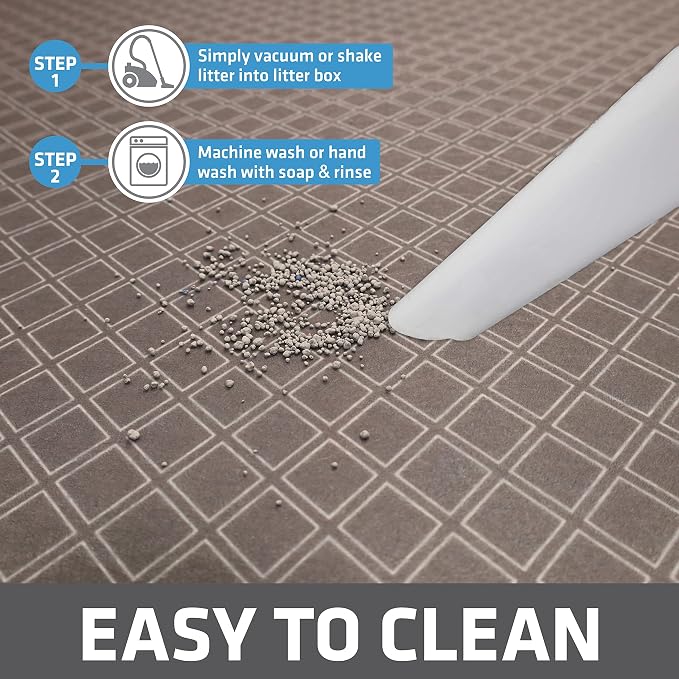 Drymate Cat Litter Box Mat, Litter Trapping Mat, Taupe, 29x36 XL | Waterproof, Urine-Proof, Absorbent, Machine Washable, Soft on Paws, Contains Mess, Protects Floors, Kitten Supplies, USA Made