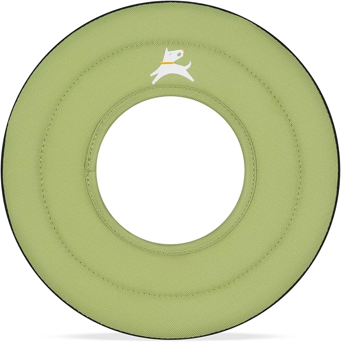 OllyDog Super Flyer Dog Flying Disc – Floating Fetch Toy for Water Play, Soft Eco-Friendly Recycled Fabric, Gentle on Teeth, 11" for Medium & Large Dogs (Palm, 11")