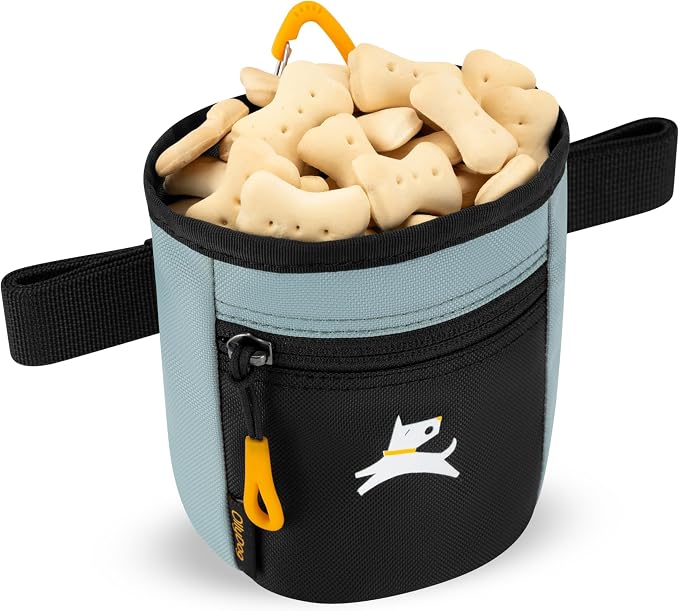 Goodie Treat Bag, Dog Treat Training Pouch | Magnetic Closure | 3 Ways to Wear | Hands-Free Waist Belt | Water-Resistant Recycled Vegan Fabric (St. Lucia)