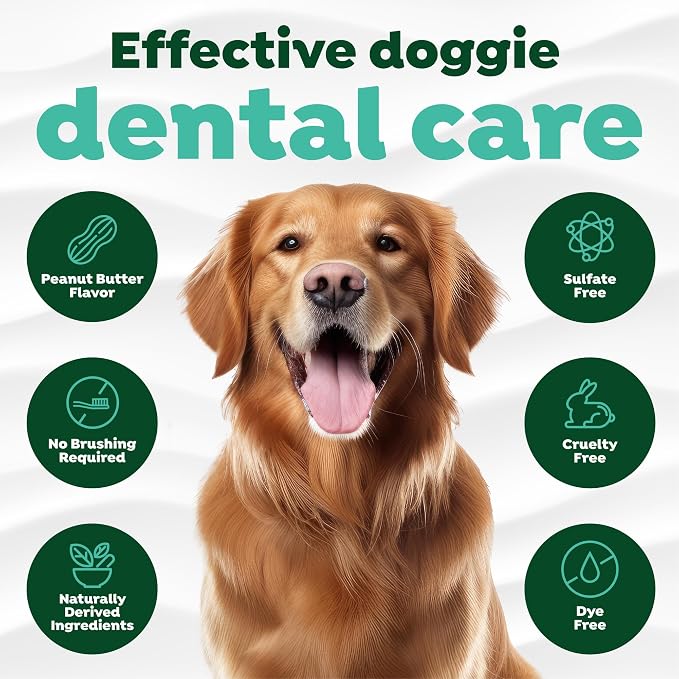 TropiClean Fresh Breath Dog Toothpaste for Teeth Cleaning, Breath Freshener, Easy Plaque & Tartar Remover Gel, No Toothbrush Needed, Peanut Butter, 2oz.