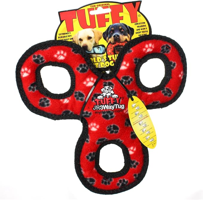 TUFFY® : 3Way Tug Dog Toy: Ultra Durable Plush Toy with Multiple Layers & Reinforced Seams, Washable and Floats, Original Construction