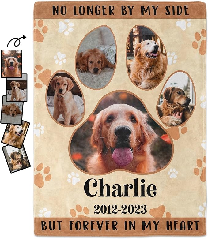 Pamaheart Custom Dog Face Blankets, Personalized Pet Photo Blanket, Fleece Dog Blankets, Customized Photo Throws, Dogs Dad Gifts, Pet Lover Gifts, Memorial Gift /31