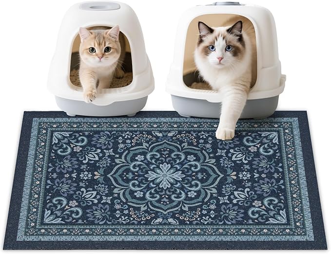 Unicorn Catcher 33"x22" Cat Litter Mat Non-Slip Washable Litter Box Mat | High-Density PVC Litter Catcher Mat Efficiently Traps Scattered Litter From Paws To Keep Floors Clean