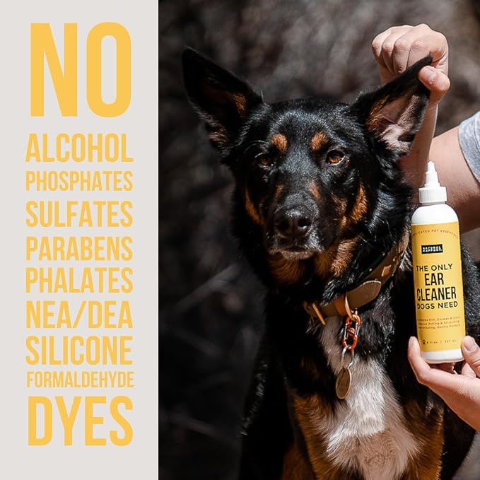Natural Rapport Dog Ear Cleaning Drops, Gentle Wax & Debris Wash, 8 oz | Gentle natural solution, safe for puppies & cats - Cleans wax, dirt & odor - For all dogs and cats