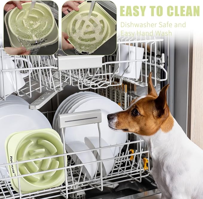 Yopnoyik Slow Feeder Dog Bowls for Healthy Eating, Non-Slip and Anti-Choking Design, Reduces Bloating & Overeating for Large Dogs, Easy to Clean