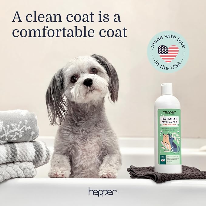 Hepper Oatmeal Shampoo for Dogs & Cats - Sensitive Skin - 16oz